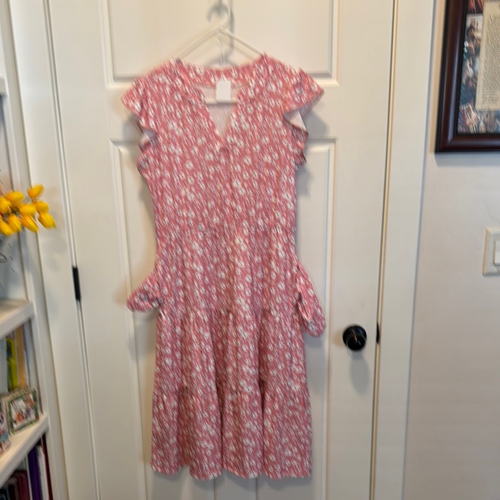 Floral Pink women’s dress with pockets